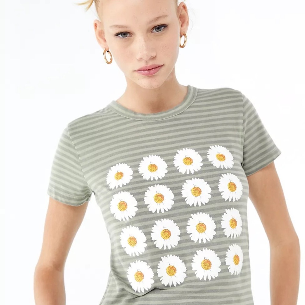 Urban Outfitters Truly Madly Deeply Striped Daisy T-Shirt
